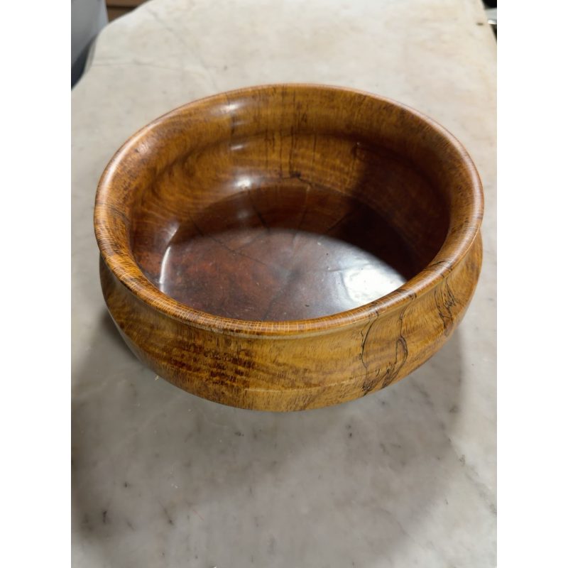 Handcrafted Wooden Bowl by Lester Easton – Rustic Wood Grain