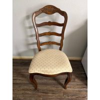 Vintage Carved Wood Dining Chair with Upholstered Seat — photo 1