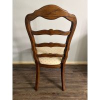 Vintage Carved Wood Dining Chair with Upholstered Seat — photo 2