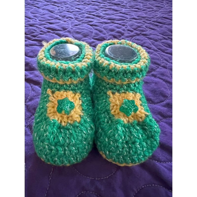 Green & Yellow Baby Booties