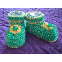 Green & Yellow Baby Booties — photo 2