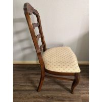 Vintage Carved Wood Dining Chair with Upholstered Seat — photo 3